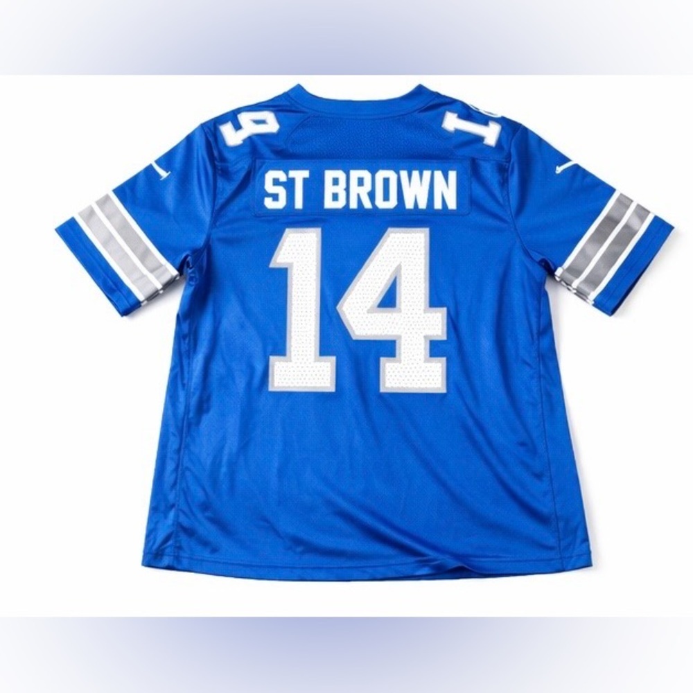 🏈 Nike Detroit Lions Amon-Ra St. Brown #14 Jersey Men’s XL Blue NFL NWT
